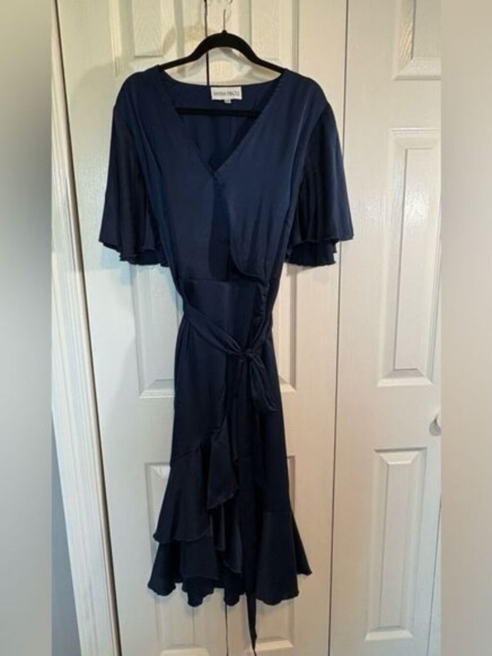 Chic Asymmetrical Navy Dress
